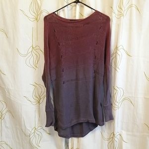 EUC Rock and Republic Ombre Knit Distressed Sweater - Purple (Small)